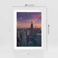 Plakat w ramie 30x40 - Nowy Jork - Błyskawice Manhattanu - Nowy Jork, Manhattan - rama biała