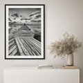 Plakat w ramie 30x40 - Pomost nad Morzem - pomost, morze - rama czarna