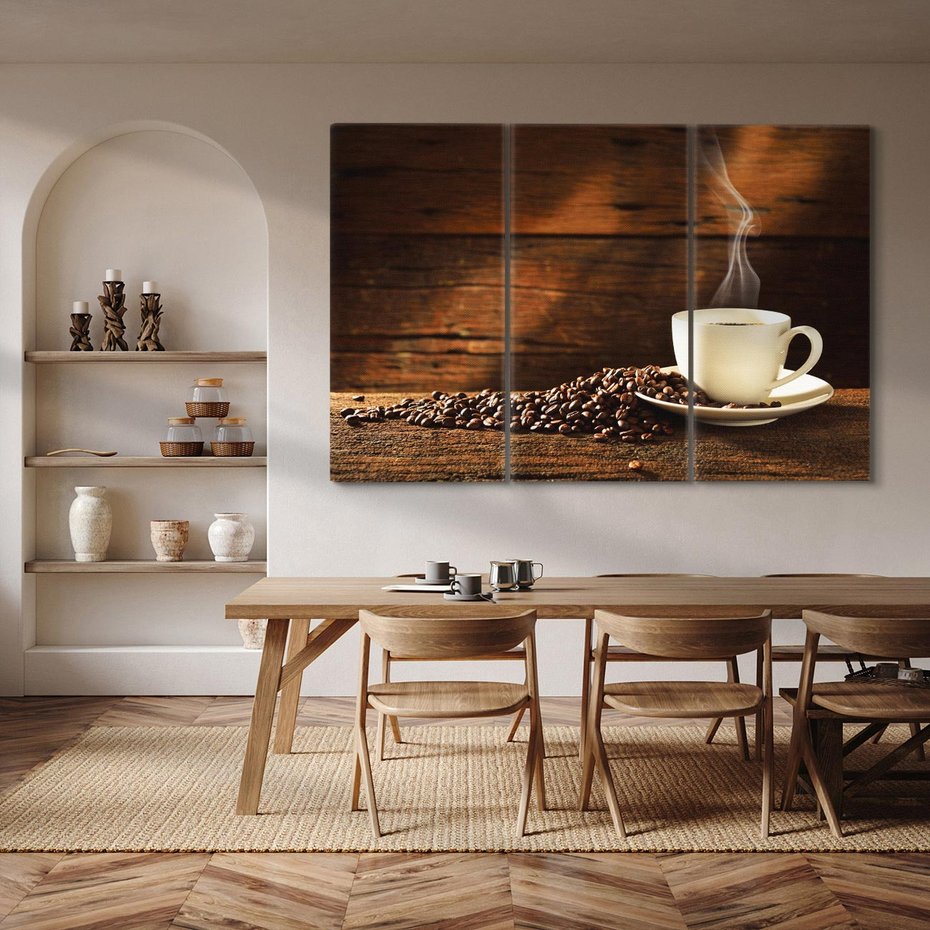 Obraz na płótnie 120x80 - Kawowe uniesienie w filiżance - kawa, filiżanka