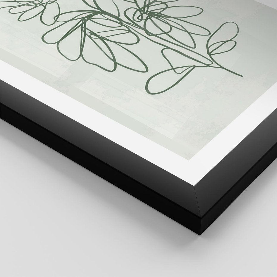 Plakat w ramie 30x40 - Spokojne Poddanie Naturze - zielony plakat, roślinne inspiracje - rama czarna