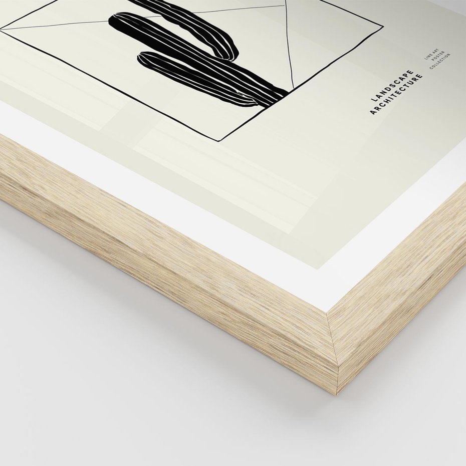 Plakat w ramie 40x50 - Zaklęta roślinna ekspresja - nowoczesna sztuka, minimalistyczny styl - rama drewno