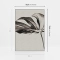 Obraz w ramie 50x70 - Szepczący Liść - szkic, czarno biały - rama biała