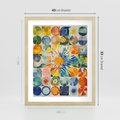 Plakat w ramie 40x50 - Rozkwitające Wzory Abstrakcji - abstrakcyjny obraz, mnogość kolorów - rama drewno