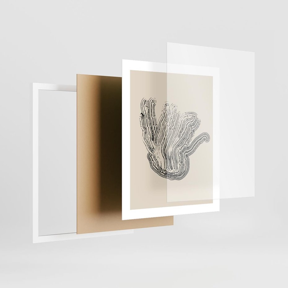 Plakat w ramie 40x50 - Abstrakcyjne Odbicie - abstrakcyjne odbicie, biało czarny - rama biała