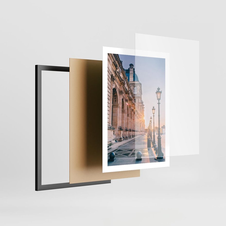 Plakat w ramie 50x70 - Magiczne spacery - uliczka, perspektywa - rama czarna