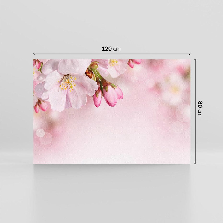 Obraz na płótnie 120x80 - Kwitnąca wiśnia: delikatność natury - kwitnąca, wiśnia