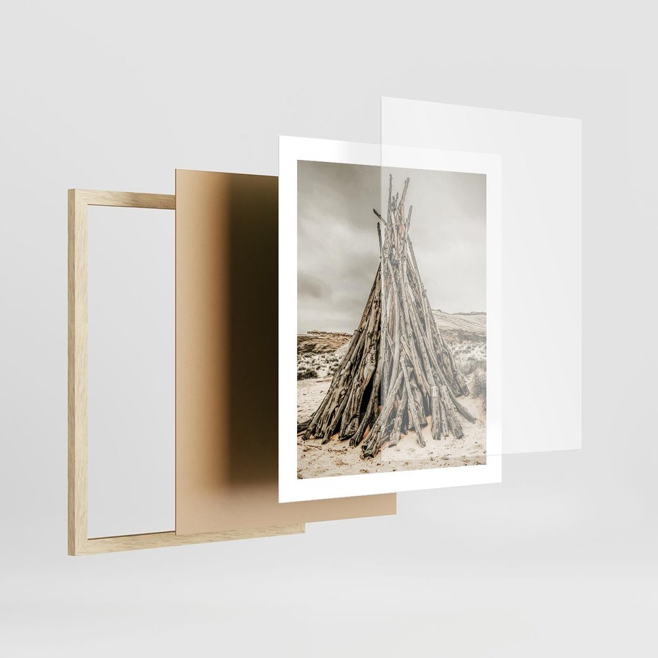 Plakat w ramie 40x50 - Ciepło Przeszłości - retro fotograia, odcienie sepii - rama drewno