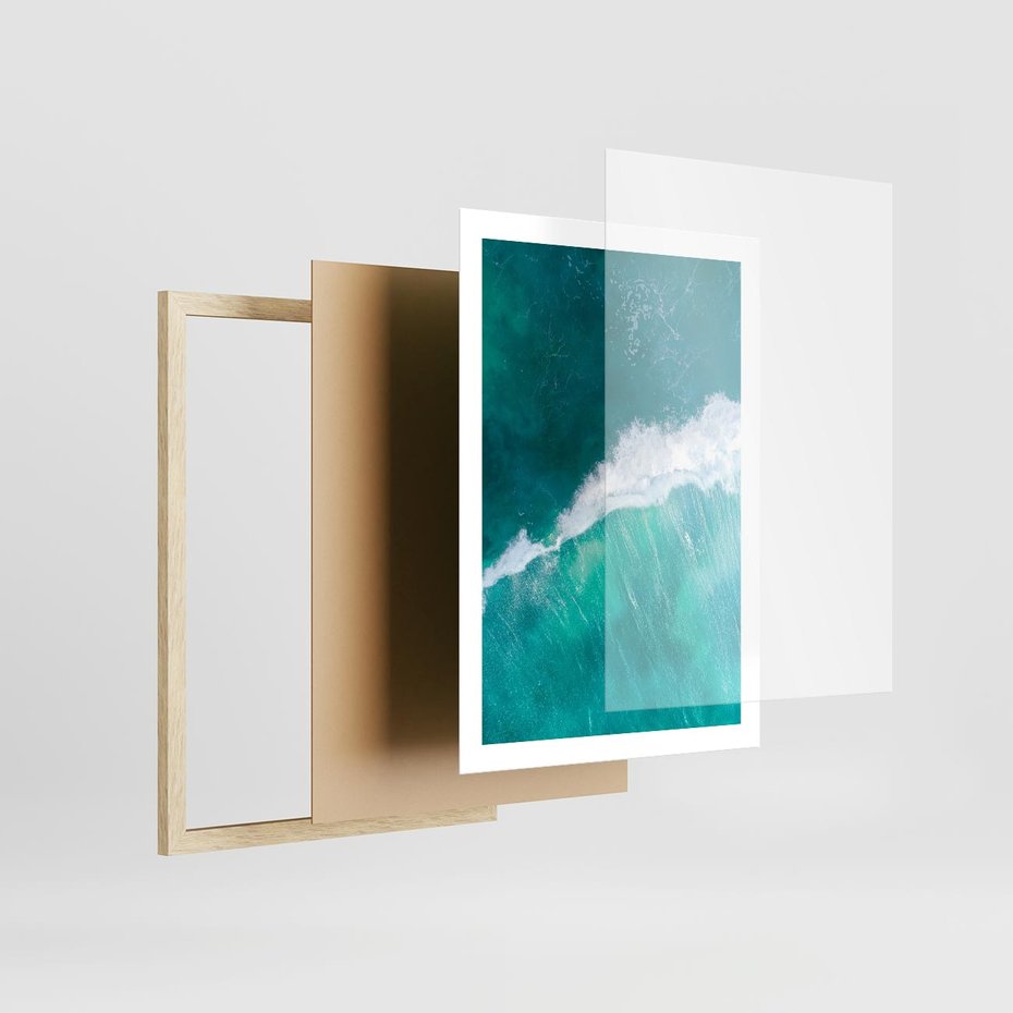 Plakat w ramie 50x70 - Siła i Spokój - morze, ocean - rama drewno