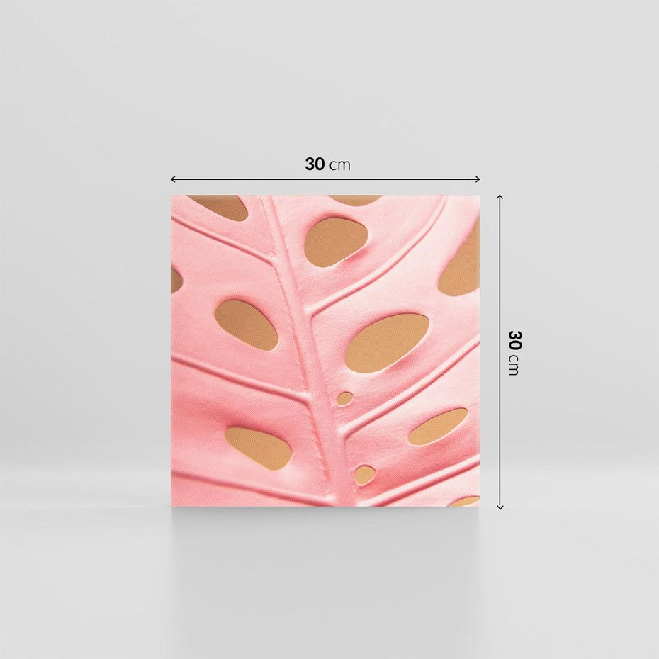 Obraz na płótnie 30x30 - Różowa monstera w pełnym rozkwicie - różowa, monstera