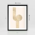 Plakat w ramie 30x40 - Podróżne Kształty - geometryczne linie w złotym kolorze, minimalizm - rama czarna
