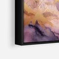 Obraz w ramie 70x50 - Pastelowe Wzgórza - pastelowe, różowe góry - rama czarna