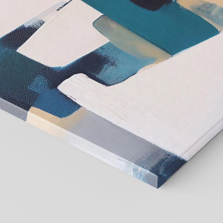 Obraz na płótnie 50x50 - Turkusowe Maźnięcia - obraz, abstrakcja