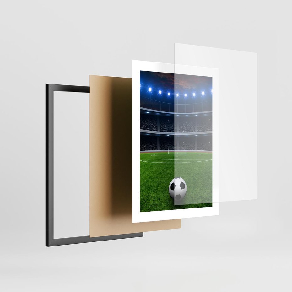 Plakat w ramie 30x40 - Piłka nożna - gol! - piłka nożna, gol - rama czarna