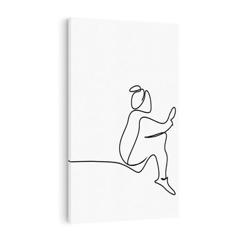 Obraz na płótnie 80x120 - Linie Wewnętrznej Refleksji - line art, szkic