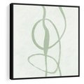 Obraz w ramie 50x50 - Zieleń Wewnętrznej Harmonii - zielona abstrakcja, zgaszona zieleń - rama czarna