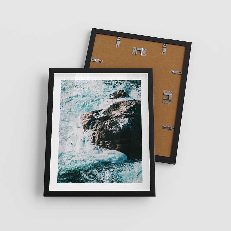 Plakat w ramie 40x50 - Siła Natury - morze, skały - rama czarna