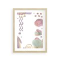 Plakat w ramie 30x40 - Pastelowe Wnętrza Emocji - abstrakcyjny palakt, akwarelowe plamy - rama drewno