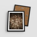 Plakat w ramie 40x50 - Suchość Liści w Brązowych Tonach - suche liście jesień brąz - rama czarna