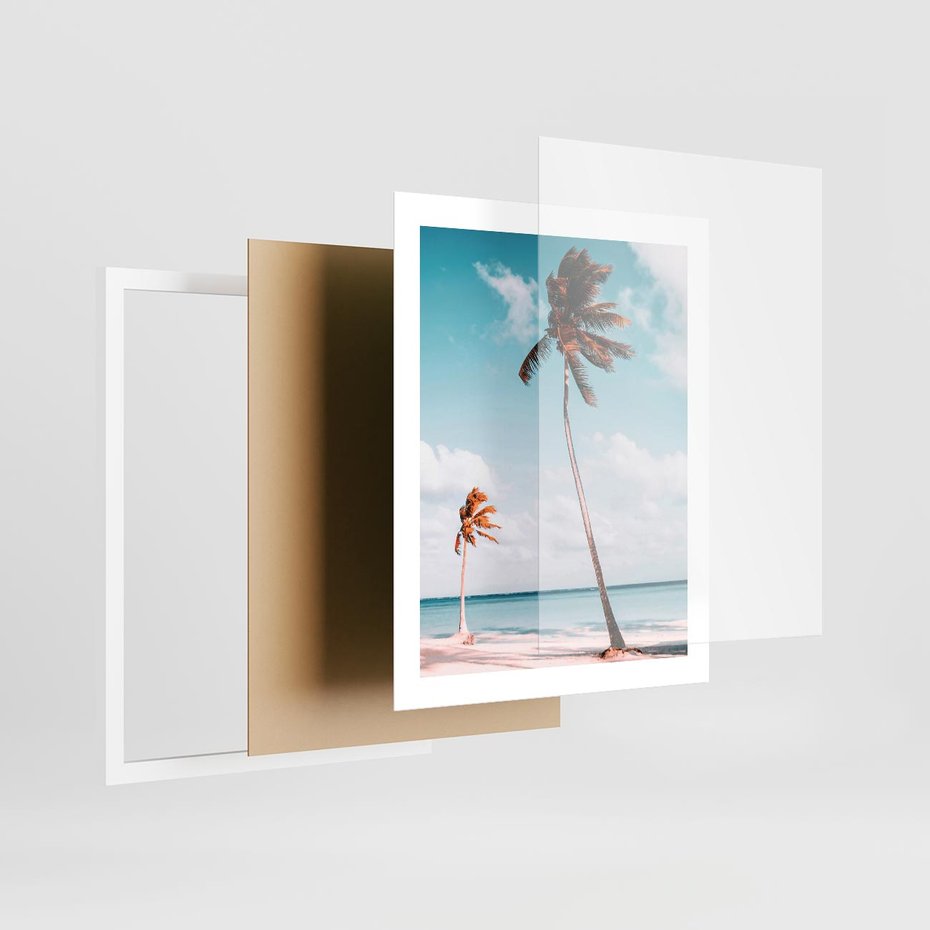 Plakat w ramie 40x50 - Raj na Ziemi - plaża, ocean - rama biała