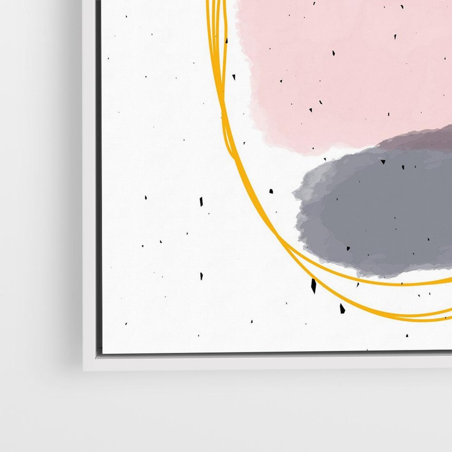 Obraz w ramie 50x50 - Migocące Odbicia - abstrakcyjna kompozycja, jak ręcznie malowana - rama biała