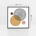 Obraz w ramie 50x50 - Wewnętrzne Formy - koła okręgi, abstrakcyjna nowoczesna sztuka - rama czarna