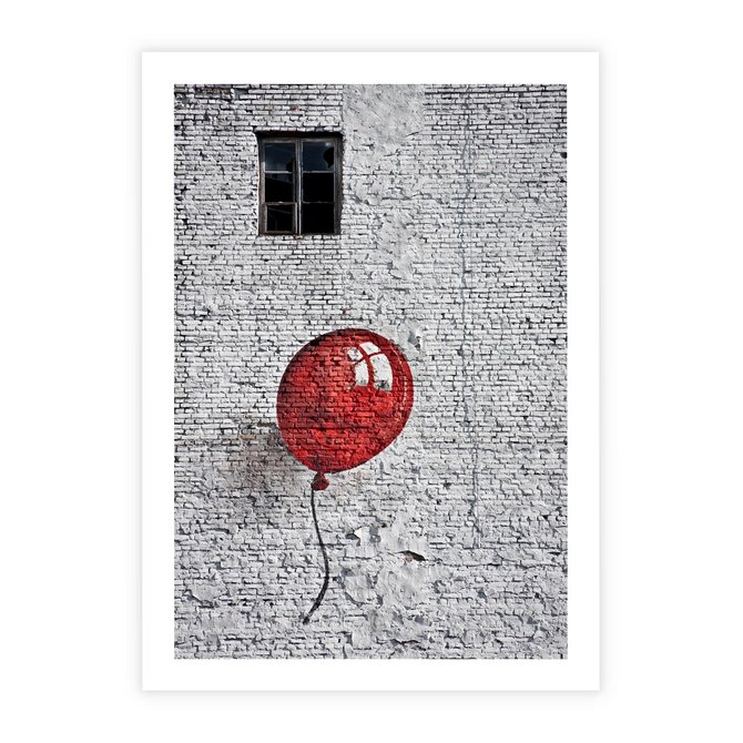 Plakat bez ramy 21x30 - Mur Balonów - mur, balon