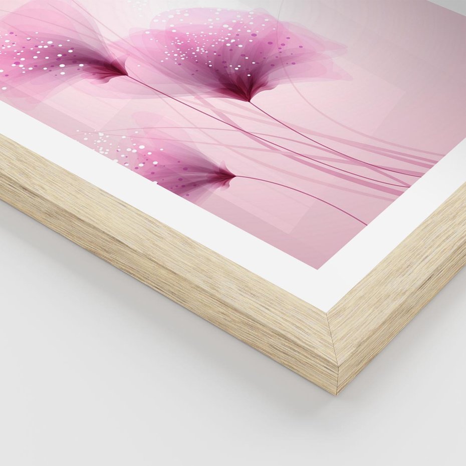 Plakat w ramie 40x50 - Akwarelowe Kwiaty w Pastelach - kwiaty, akwarelowe - rama drewno