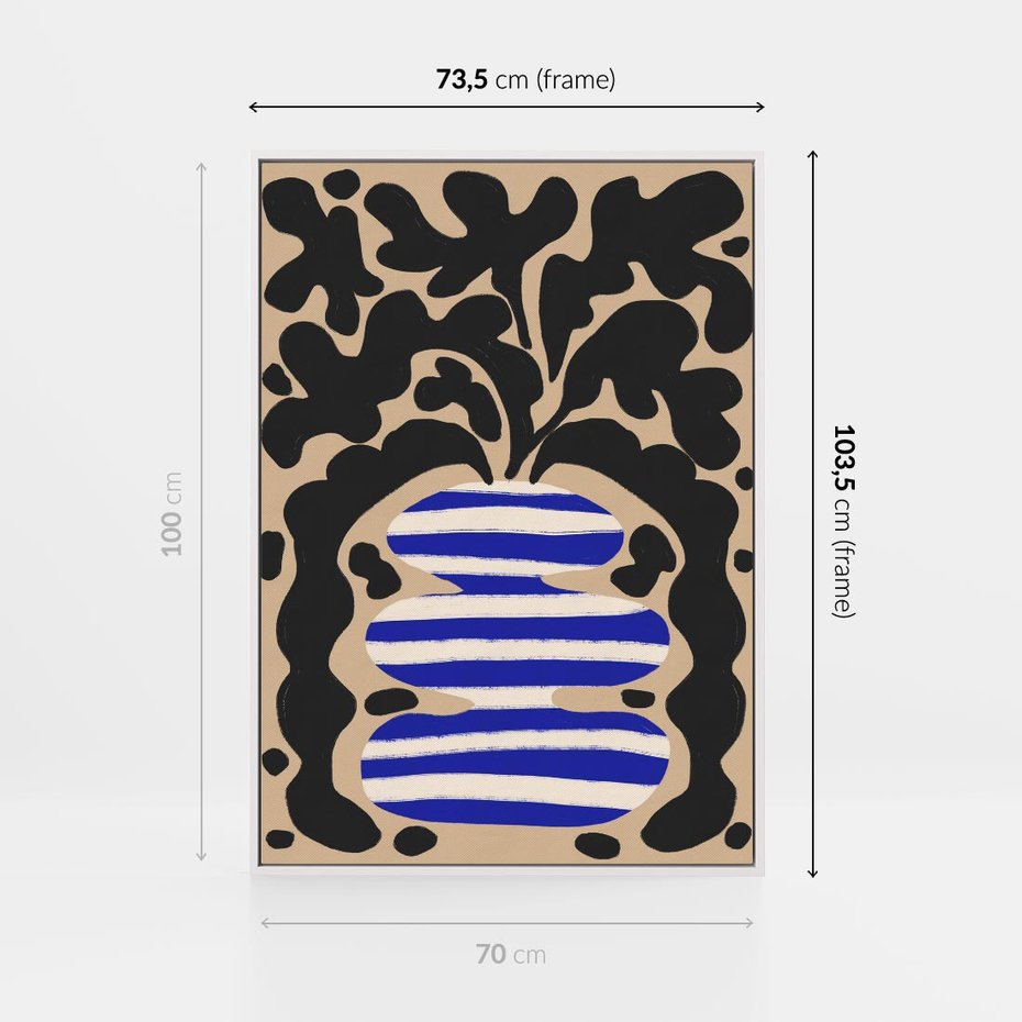 Obraz w ramie 70x100 - Boho Wizje - abstrakcyjny plakat, ciekawe formy - rama biała