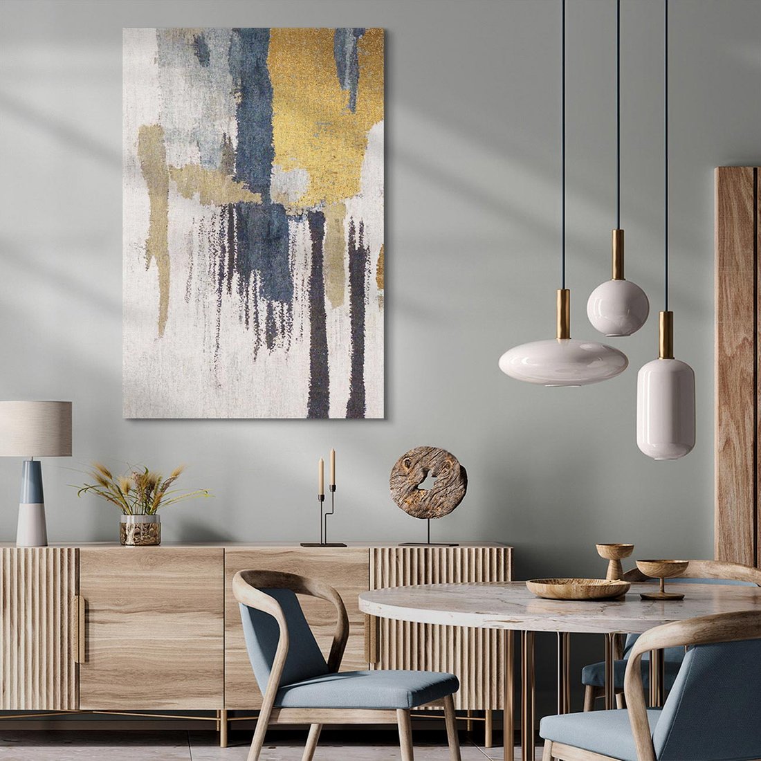 Obraz na płótnie 70x100 - Odyseja w świetle i cieniu - abstrakcja, porysowana ściana