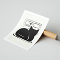 Plakat bez ramy 21x30 - Czarny Kot: Prosta Elegancja - grafika, minimalizm