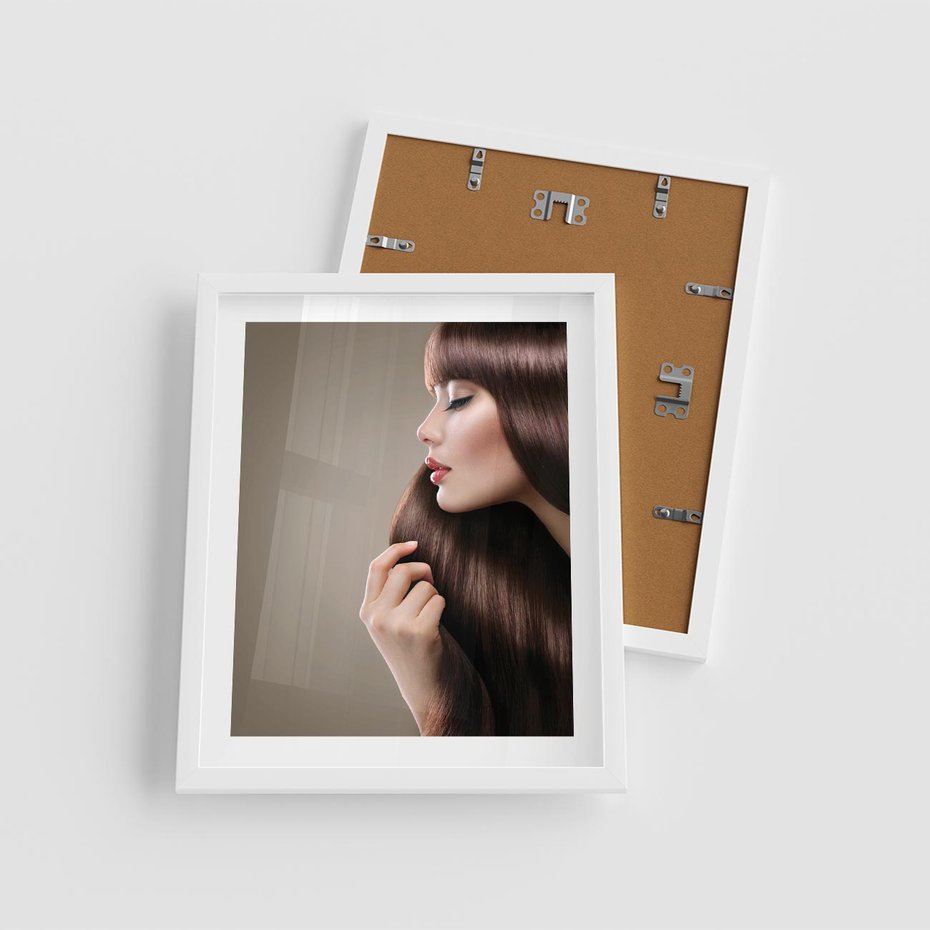 Plakat w ramie 40x50 - Piękno fryzury - włosy, fryzura - rama biała