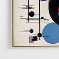 Obraz w ramie 50x70 - Rozkwitające Wibracje Wyobraźni - abstrakcyjna geometryczna kompozycja, koła linie - rama drewno