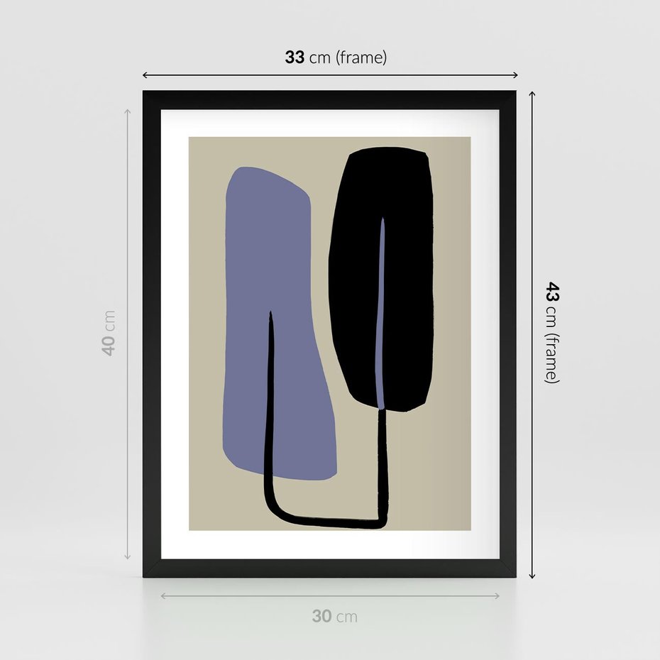Plakat w ramie 30x40 - Harmonia Nowych Anomalii - minimalizm, boho plakat - rama czarna