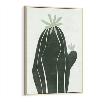 Obraz w ramie 50x70 - Zieleń Inspirującego Życia - zielony plakat, minimalizm - rama drewno