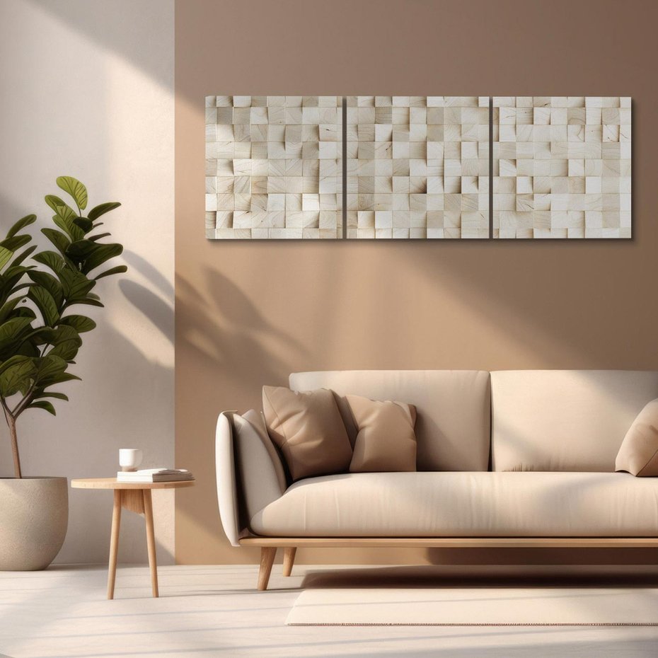 Obraz na płótnie 90x30 - Geometryczne 3D: Abstrakcyjna Harmonia - geometryczne, 3D