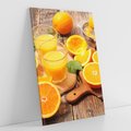 Obraz na płótnie 50x70 - Soczyste pomarańcze i soki - pomarańcze, soki