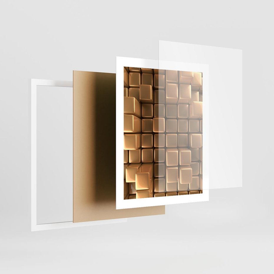 Plakat w ramie 40x50 - Błyszcząca Elegancja - złoto, 3d - rama biała