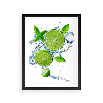 Plakat w ramie 30x40 - Świeżość i Witalność - limonka, owoce - rama czarna