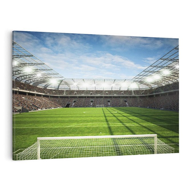 Obraz na płótnie 100x70 - Piłkarskie emocje - stadion, piłka nożna