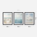 Zestaw obrazy w ramie 50x70 galeria - morze, niebo, akwarela, plaża - rama czarna