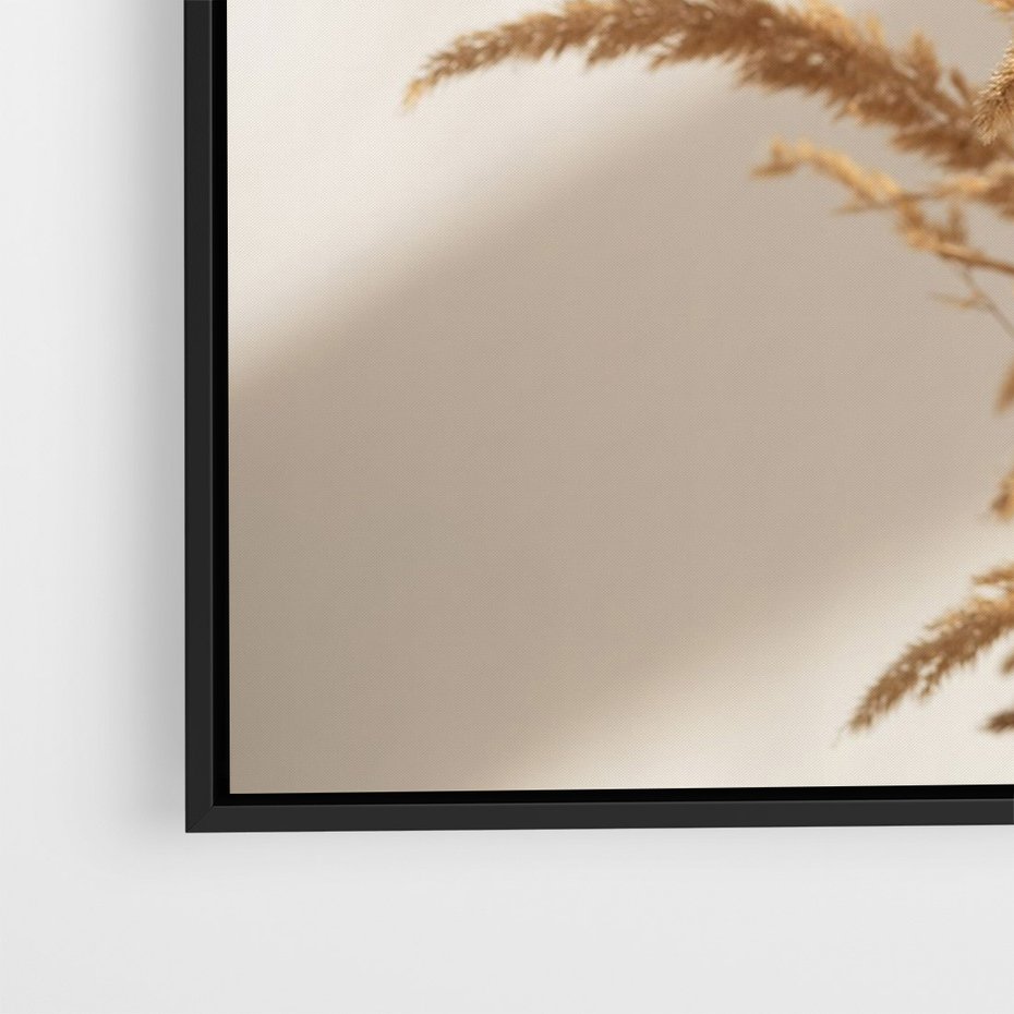 Obraz w ramie 50x70 - Swobodne trawy boho - boho, suche - rama czarna