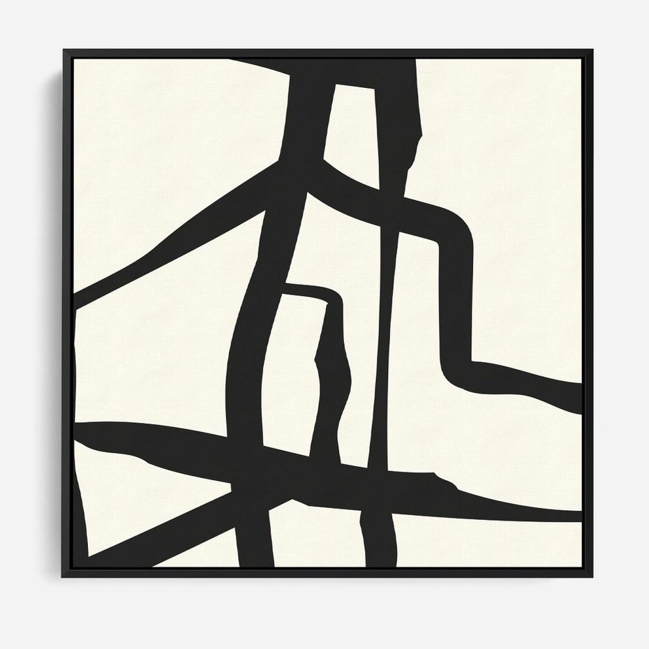 Obraz w ramie 50x50 - Impresje Wymiaru - linie, abstrakcja - rama czarna