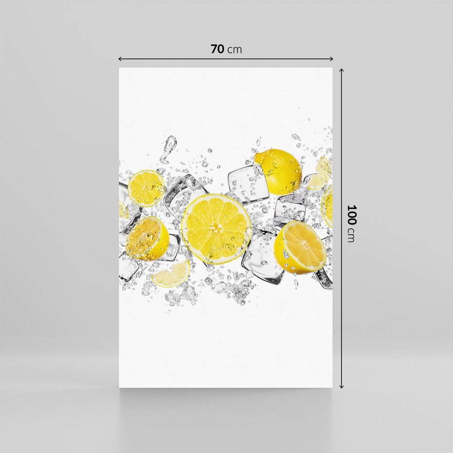 Obraz na płótnie 70x100 - Odkryj świeżość - lód, cytryny