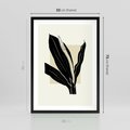 Plakat w ramie 50x70 - Harmonia liści - minimalistyczny obraz, szkic - rama czarna