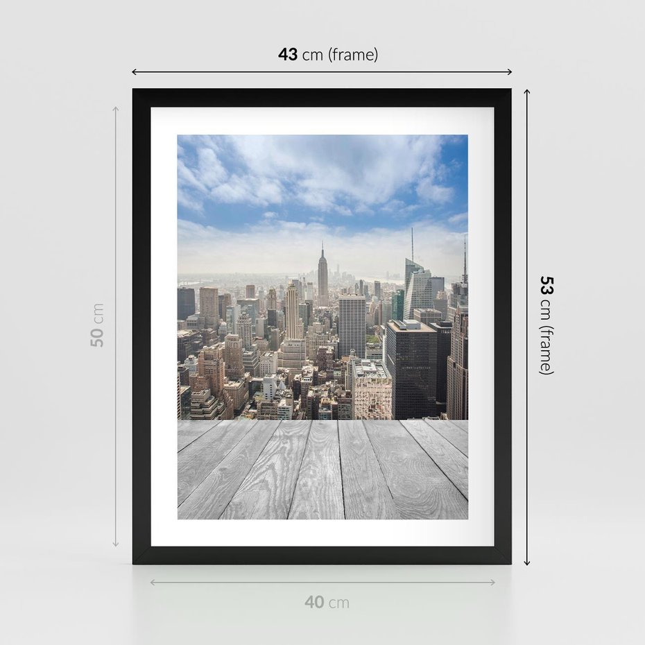 Plakat w ramie 40x50 - Nowojorska energia miejsca - Nowy Jork, miasto - rama czarna