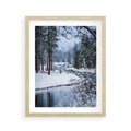 Plakat w ramie 40x50 - Śnieżne cuda - zima, las - rama drewno