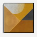 Obraz w ramie 50x50 - Harmonia migoczących ognisk - intensywne ciepłe kolory, słoneczny żółty - rama czarna