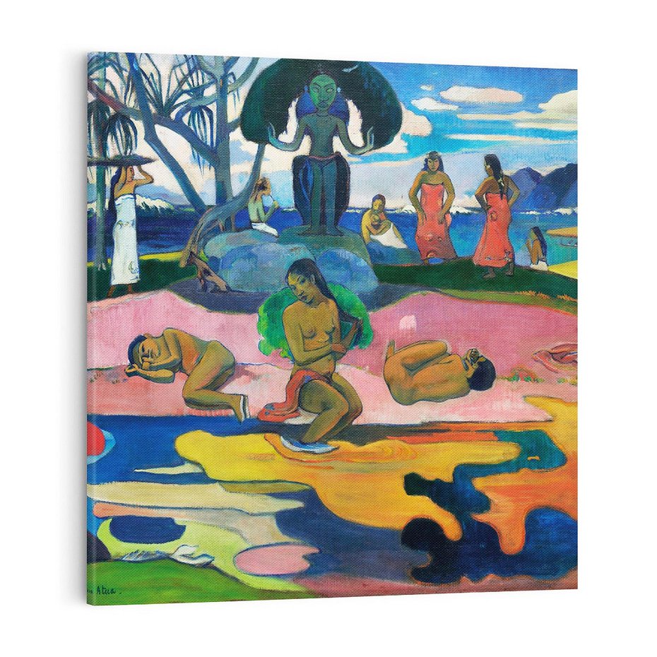 Obraz na płótnie 40x40 - Day of the God 1894, Paul Gauguin - Reprodukcja - reprodukcja, obraz na płótnie