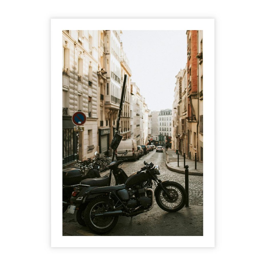 Plakat bez ramy 30x40 - Ducha Przygody - motor, uliczka