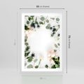 Plakat w ramie 50x70 - Róże i Zielone Liście - kompozycja kwiatowa, róże - rama biała